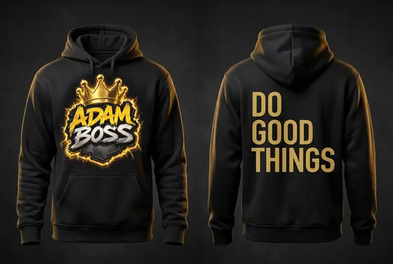 Boss Hoodie mockup, front and back